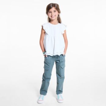 Girl's white retro blouse