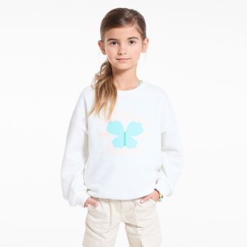 Girl's white slogan sweatshirt