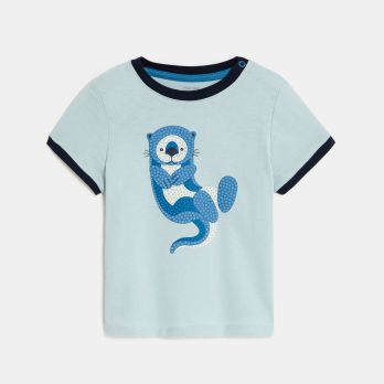 Baby boy's light blue sensory otter T-shirt