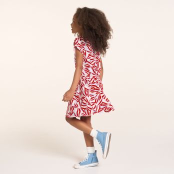 Girl's printed red dress