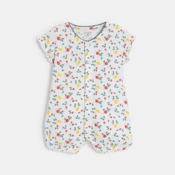 Baby girl's white fruit patterned playsuit