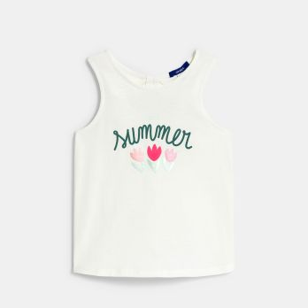 Girls white patterned vest top