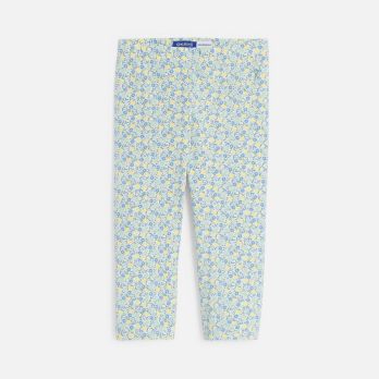 Girl's green floral print cycling shorts