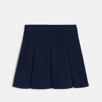 Girl's navy blue pleated short skirt