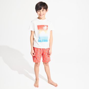 Boy's white jersey 2-piece pyjamas