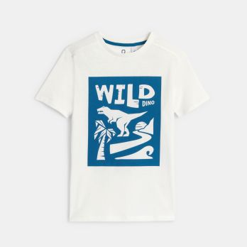 Boy's white slogan T-shirt