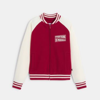 Boys maroon baseball jacket