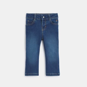 Baby girl's blue denim bootcut jeans