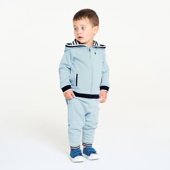 Baby boy's blue fleece zip-up otter sweatshirt