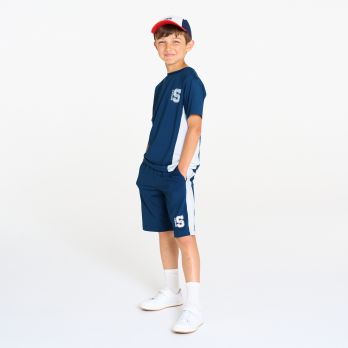 Boy's navy blue sports Bermuda shorts