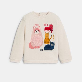 Baby girl's pink cat sensory sweatshirt