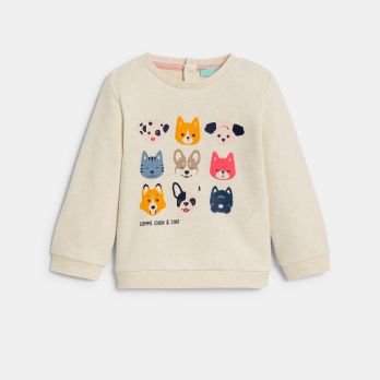 Baby girl's pink animal fleece sweatshirt