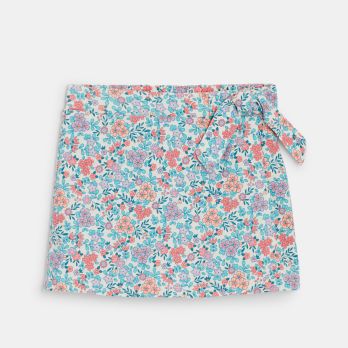 Girl's floral jersey skort