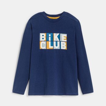 Boy's navy blue bike club T-shirt