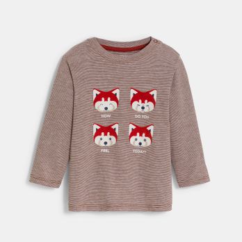 Baby boy's brown fox emotions T-shirt