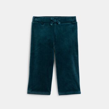 Baby girl's blue wide-legged corduroy trousers