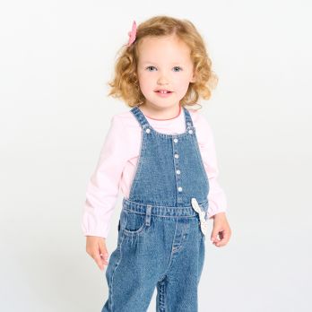 Baby girl blue denim dungarees