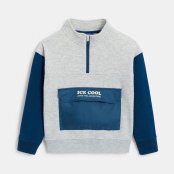 Boy's grey fleece sweatshirt