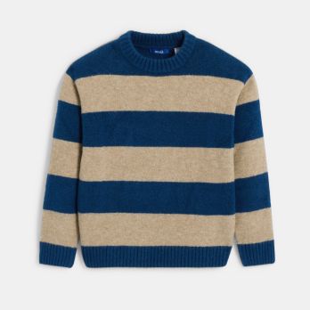 Boy's navy blue striped jumper.