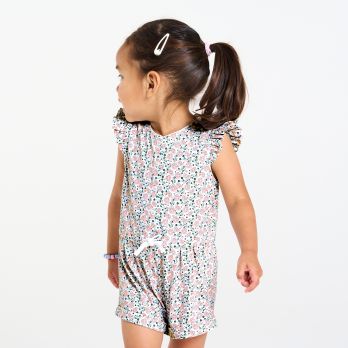 Baby girl's pink floral playsuit