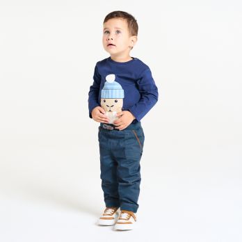 Baby boy's blue canvas joggers