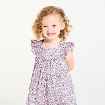Baby girl's elegant pink floral dress