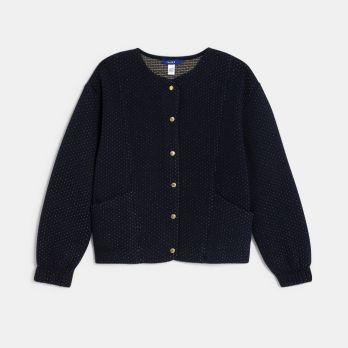 Girl's navy blue fashion fleece sweatshirt