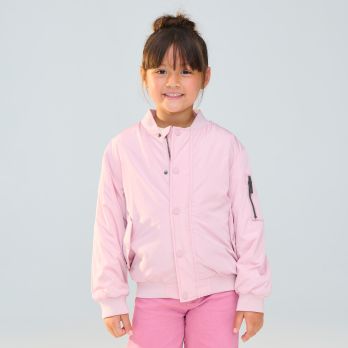 Girl's pastel pink bomber jacket