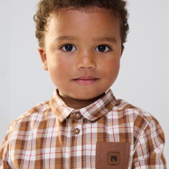 Baby boy's blue checked shirt