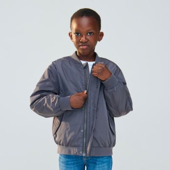 Boy's dark grey bomber jacket