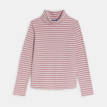 Girl's pink striped ribbed undershirt