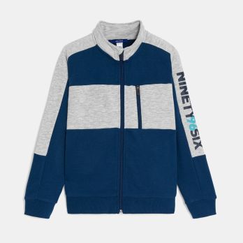 Boy's two-tone navy blue sweatshirt