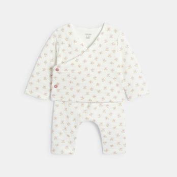 Baby girls newborn pink floral 3-piece set