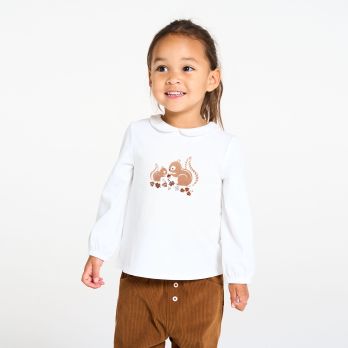 Baby girl's white squirrel blouse