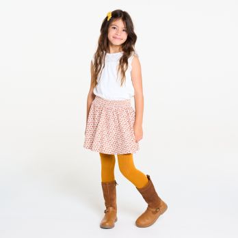 Girl's orange floral short skirt