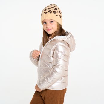 Girl's sparkly hooded down jacket