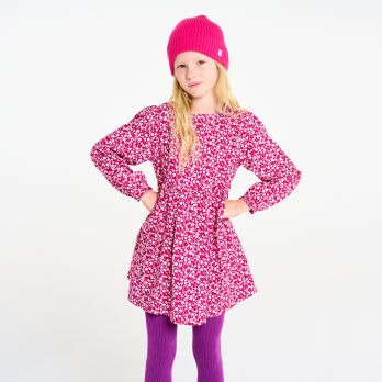 Girl's saffron floral flared dress
