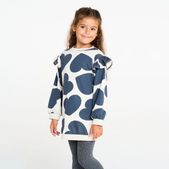 Girl's black fleece heart dress