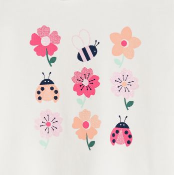 Baby girl's white Peter Pan collar T-shirt