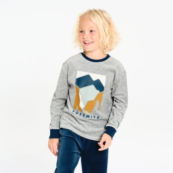 Boy's grey 2-piece velvet pyjamas