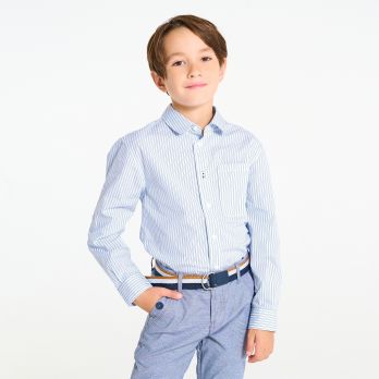 Boy's blue striped shirt