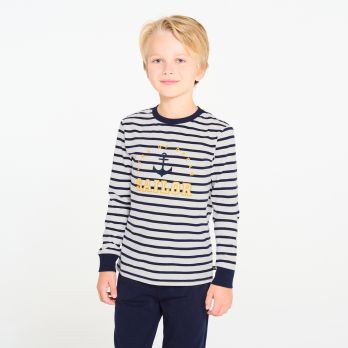 Boy's 2-piece striped jersey sailor pyjamas