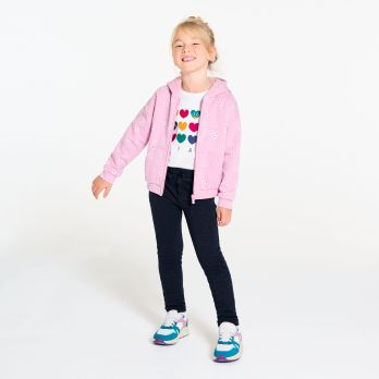 Girl's black Milano jersey glitter jeggings