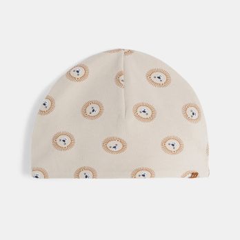 Baby boy's beige lion hat