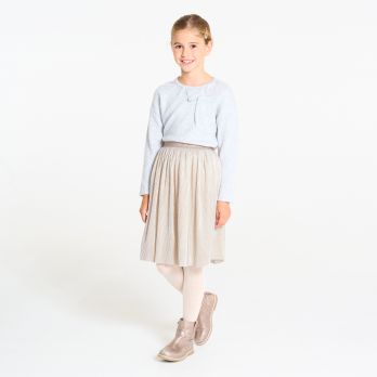 Girl's shiny glitter pleated skirt