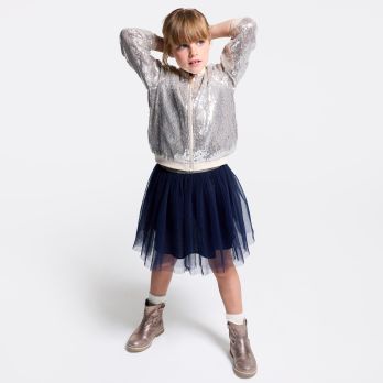 Girl's sparkly baseball jacket