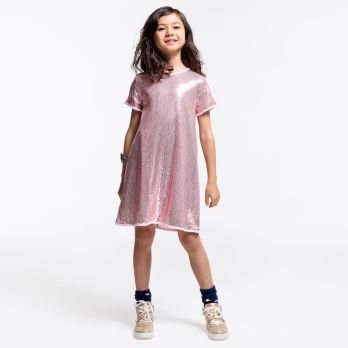 Girl's pink sequin dress