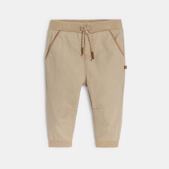 Baby boy's beige cotton joggers