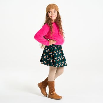 Girl's green printed skort