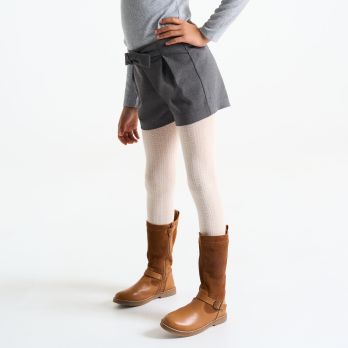 Girls' plain grey pleated shorts